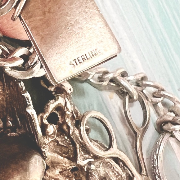 Vintage Charm Bracelet Sterling - Picture 6 of 13